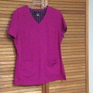 Koi Basics Women's Vibrant Pink Scrub Top